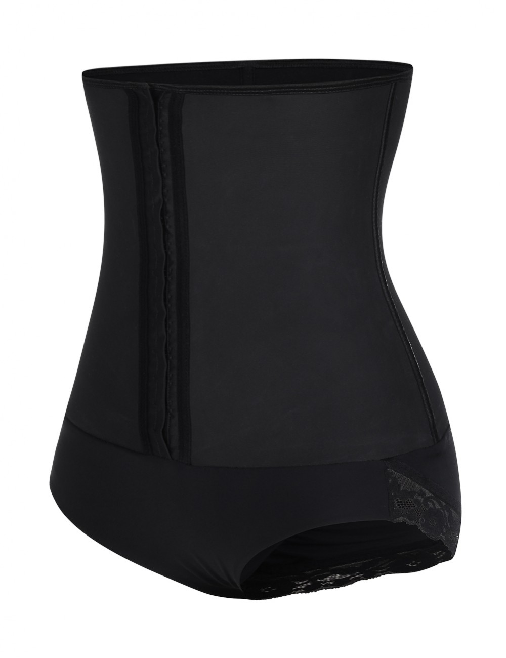 Sculpting Black High Rise Queen Size Latex Butt Lifter 4 Steel Bone For Beauty