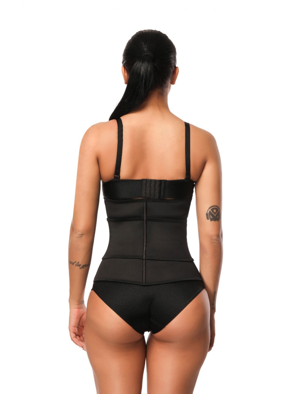 Black Big Size Latex Waist Trainer 7 Steel Bones Slimming Belly