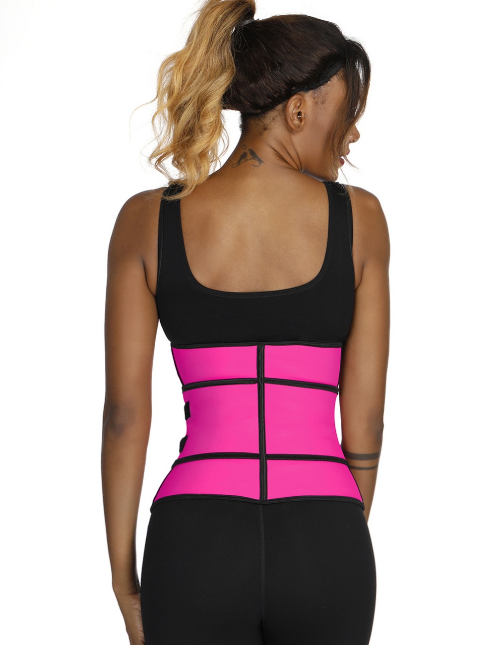 Rose Red Big Size Latex Workout Waist Trainer 7 Bones Tummy Trimmer