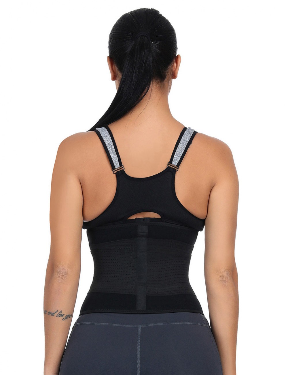 Black Plus Size SBR Lining Removable Bone Waist Belt Lose Weight