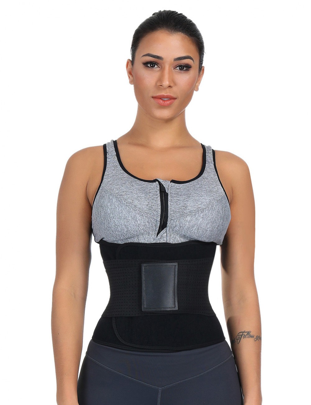 Black Plus Size SBR Lining Removable Bone Waist Belt Lose Weight