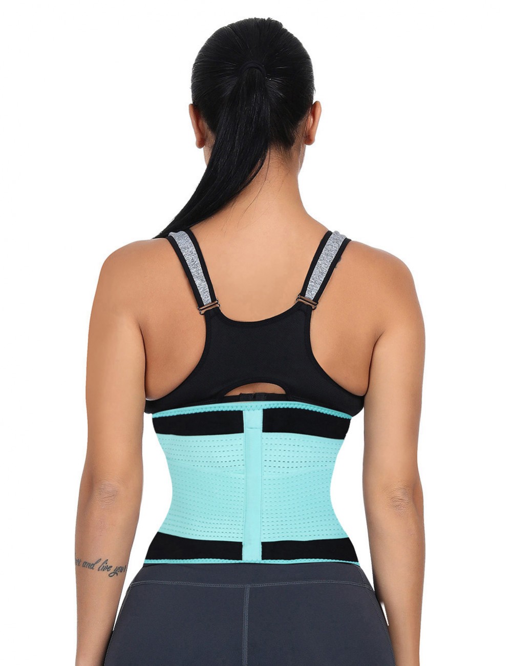 Light Blue Large Size SBR Embossing Waist Shaper Plastic Bone High Power