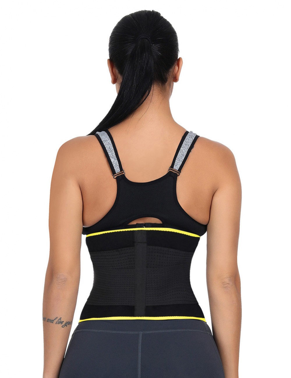 Yellow Big Size Detachable Bone Back Waist Trainer Belt Weight Loss