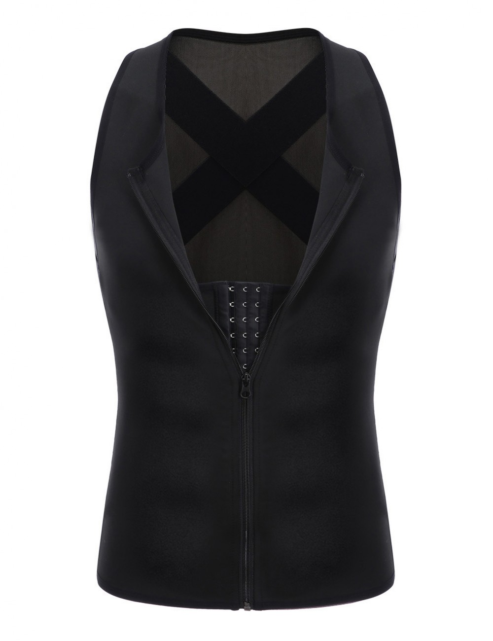 Meticulous Design Black Mens Body Shaper Vest Abdomen Slim Plus Size Blood Circulation Boosting