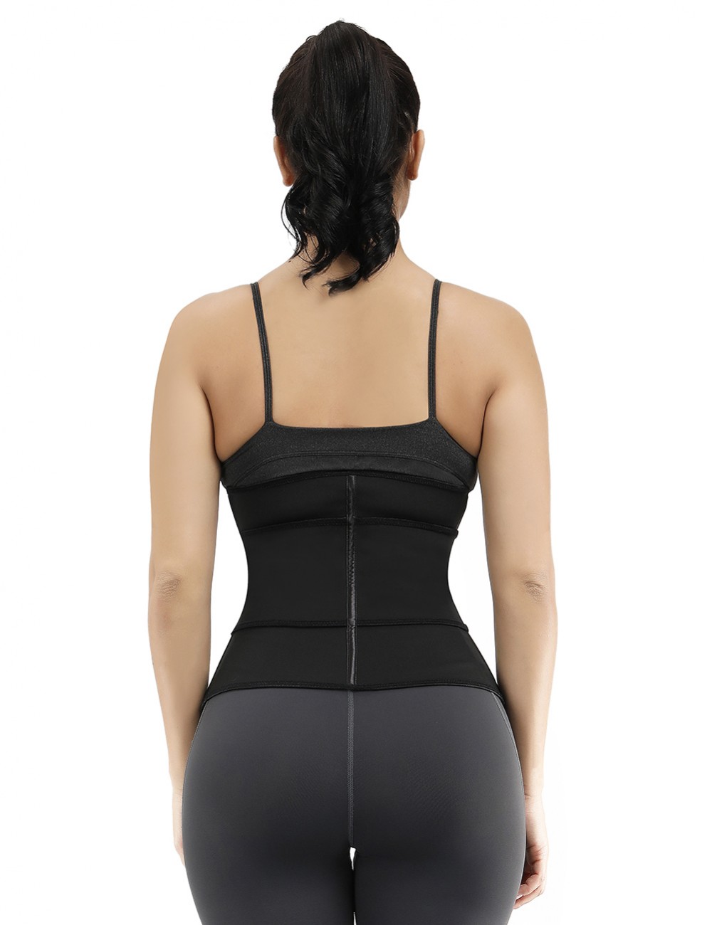 Flawlessly Double Layer Black 7 Steel Boned Waist Trainer Plus Size