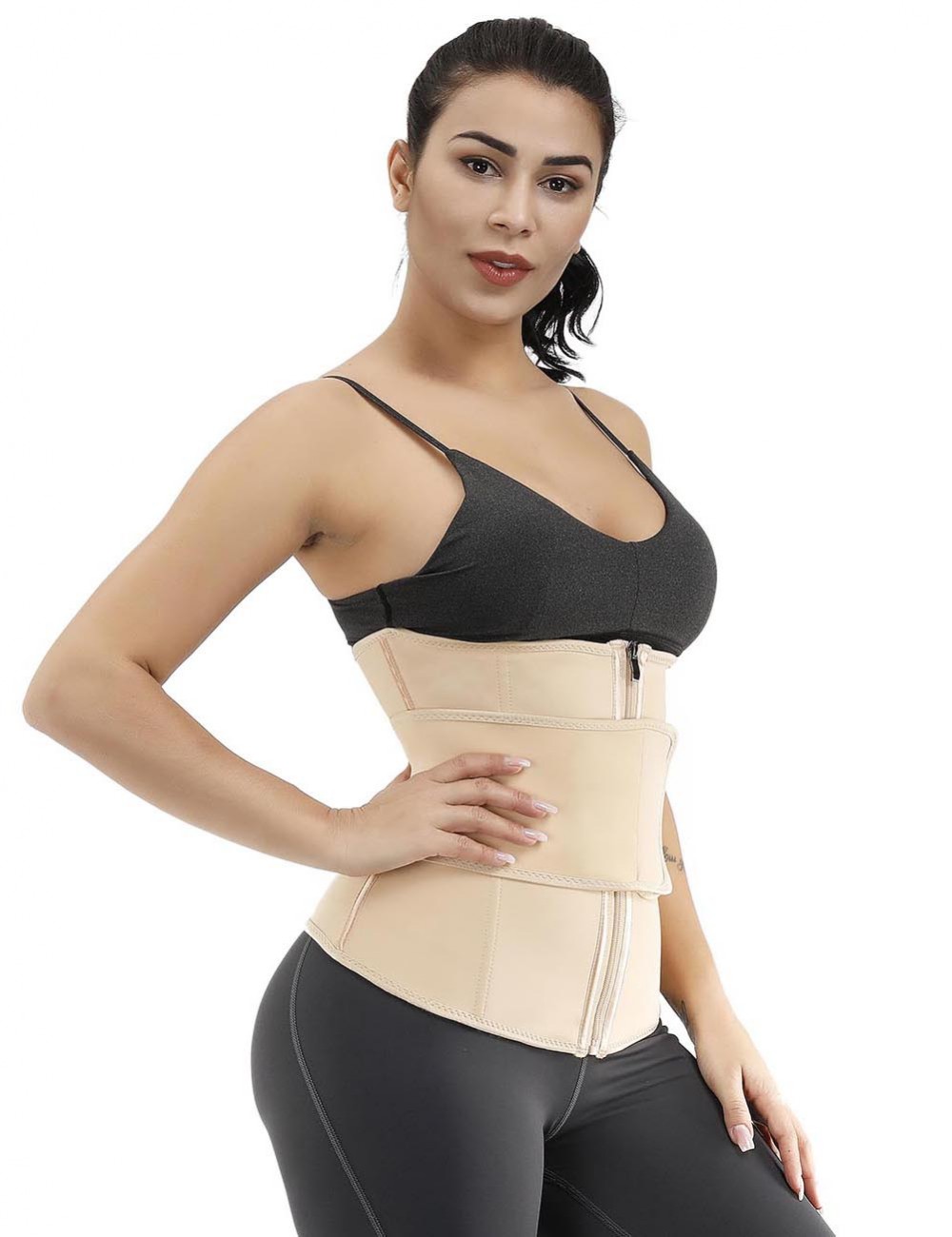 Body-Hugging Skin Big Size 7 Steel Boned Zipper Waist Cincher Layered