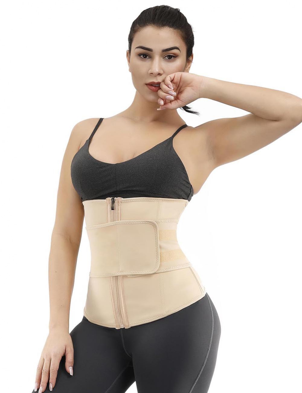 Body-Hugging Skin Big Size 7 Steel Boned Zipper Waist Cincher Layered