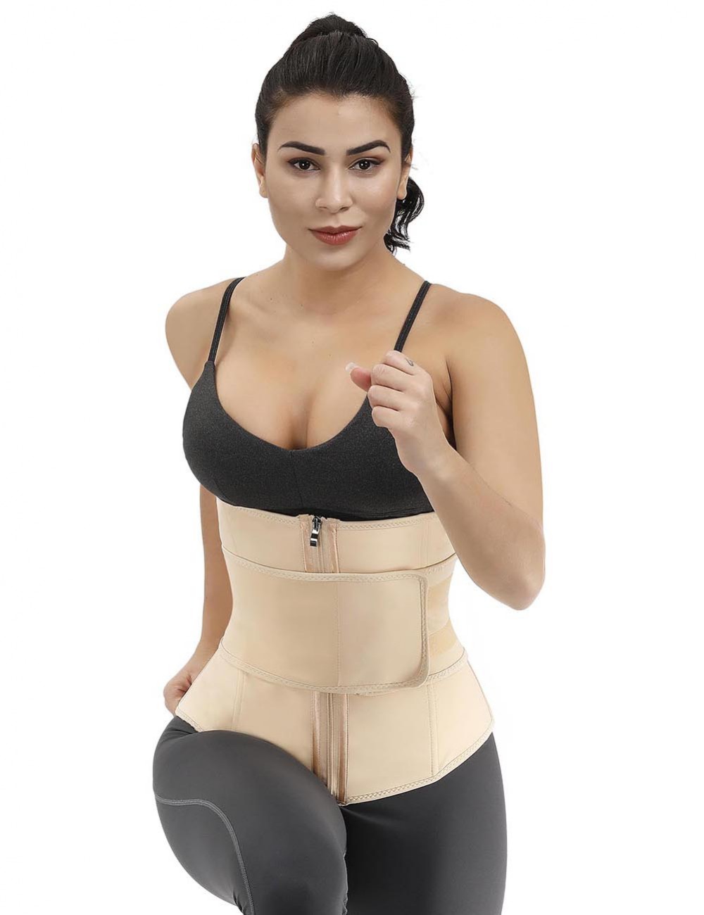 Body-Hugging Skin Big Size 7 Steel Boned Zipper Waist Cincher Layered
