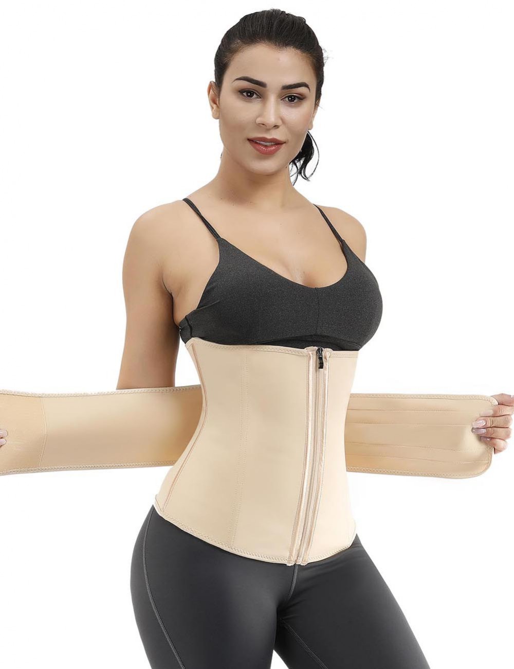 Body-Hugging Skin Big Size 7 Steel Boned Zipper Waist Cincher Layered