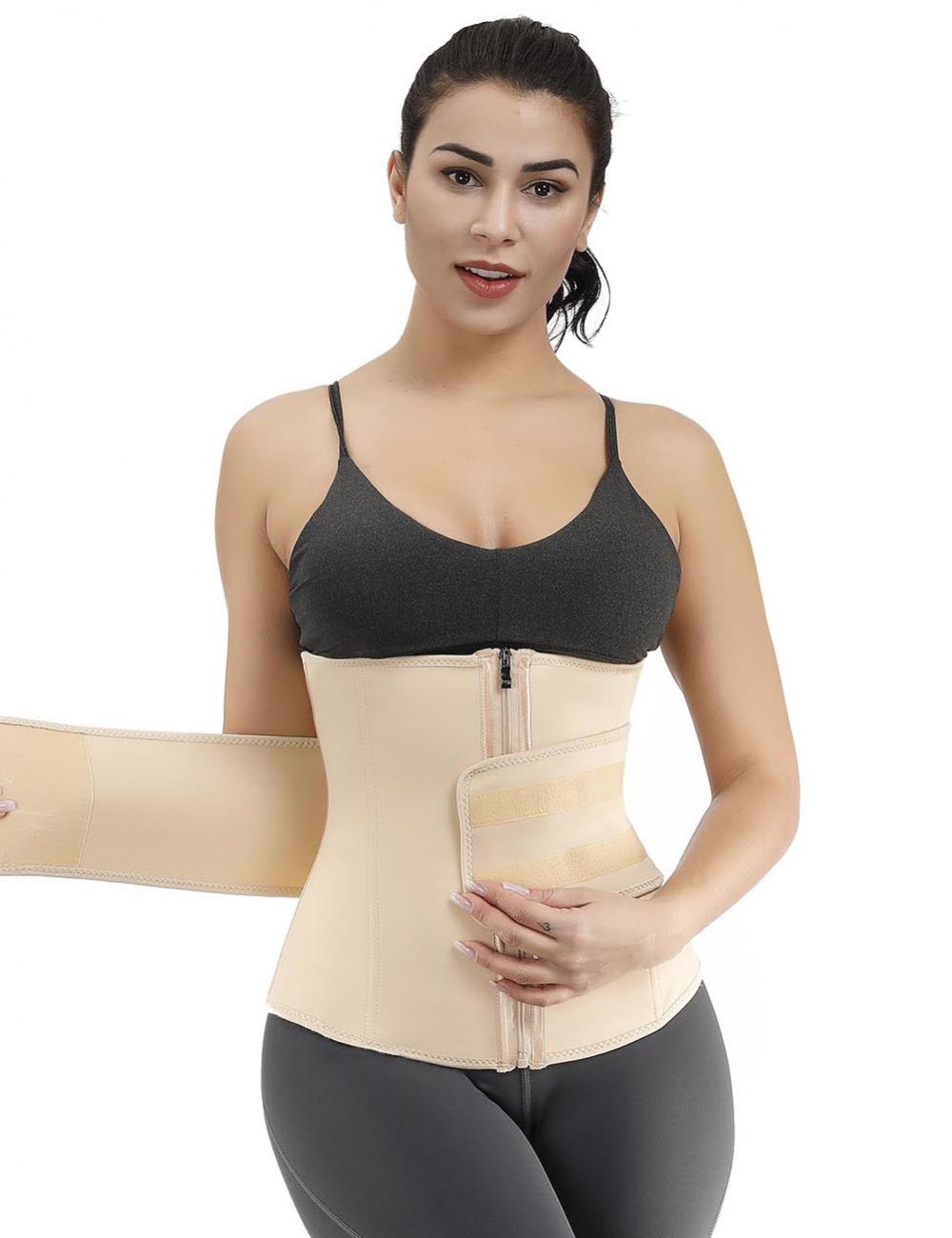 Body-Hugging Skin Big Size 7 Steel Boned Zipper Waist Cincher Layered