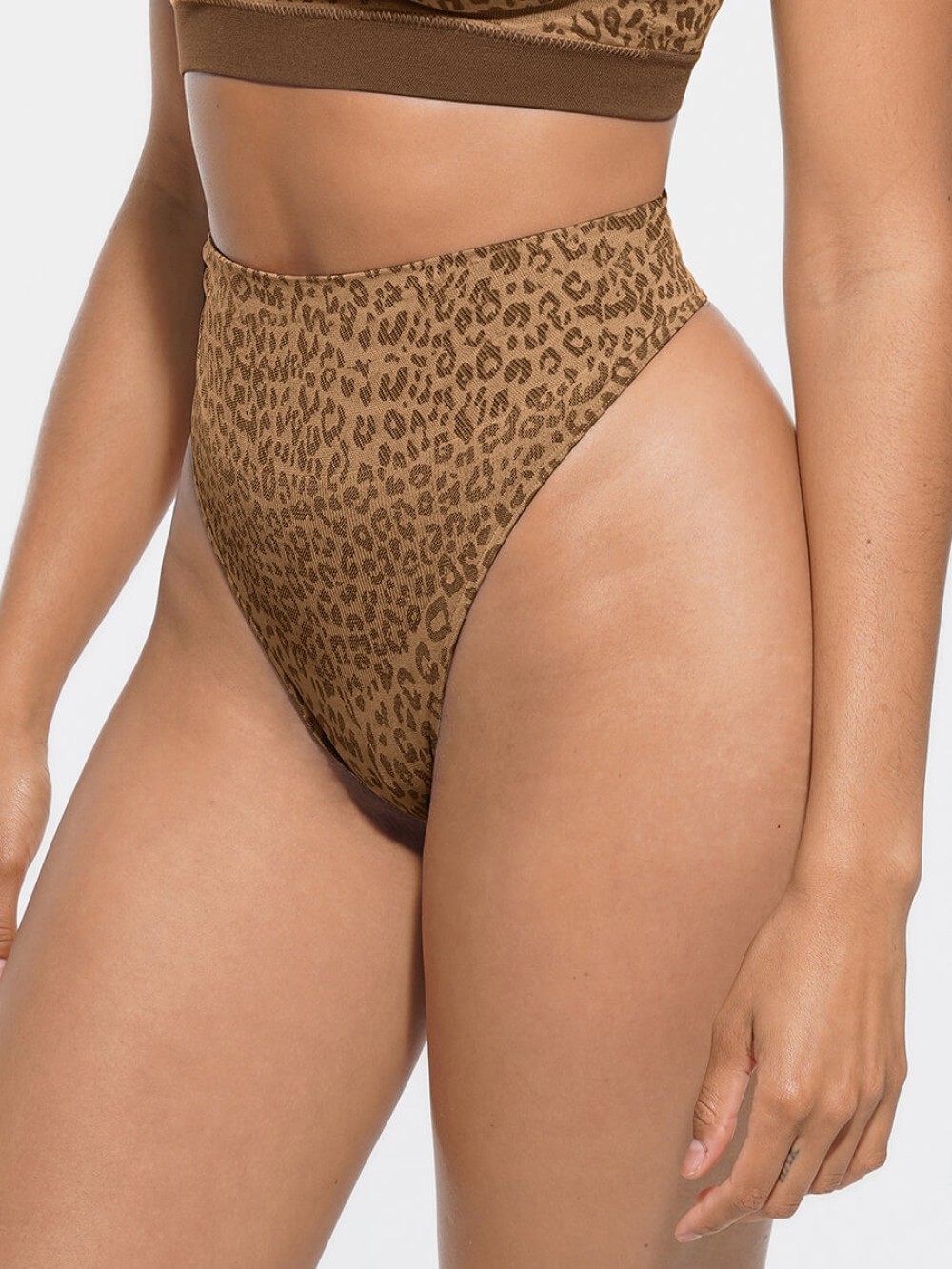 Leopard Print Seamless Tummy Control Crotch Antibacterial Briefs