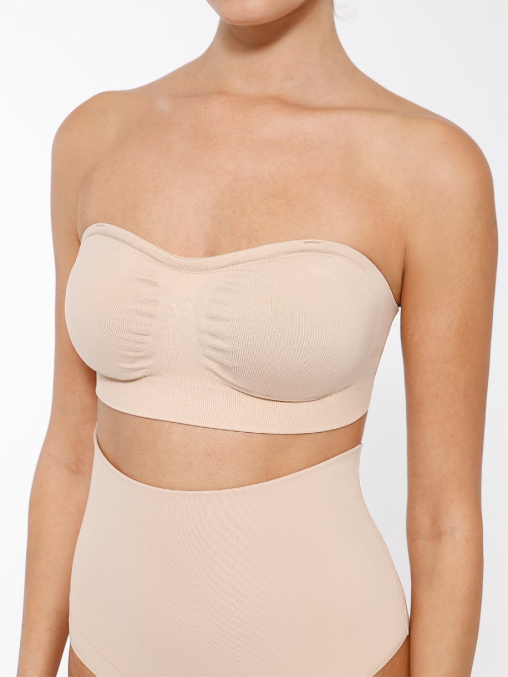 Strapless Seamless Lift Bra with Adjustable 3-Row Hooks