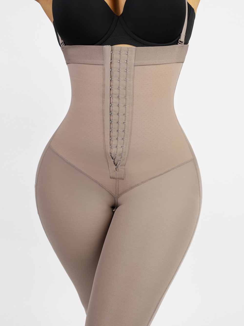 Open Bust Tummy Control Shapewear with Adjustable Straps