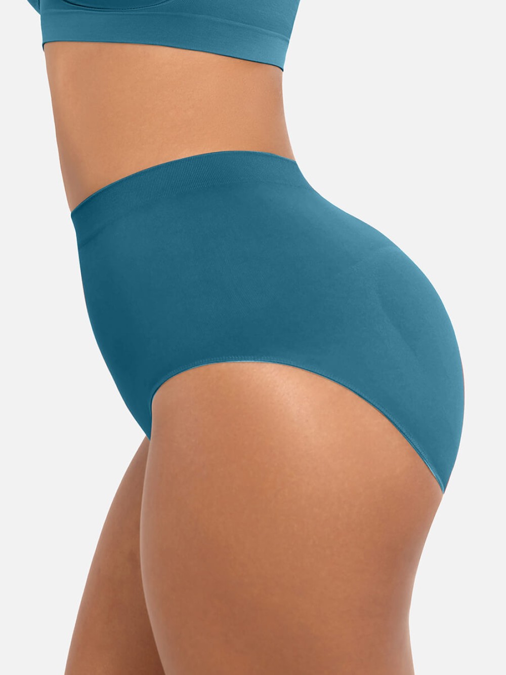 High-Waist Seamless Tummy Control Antibacterial Peach Skin Briefs