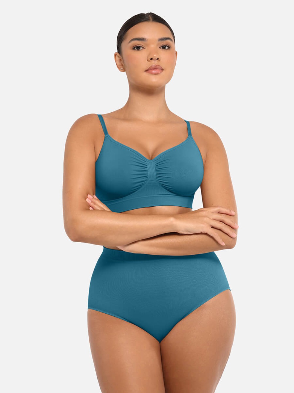 High-Waist Seamless Tummy Control Antibacterial Peach Skin Briefs