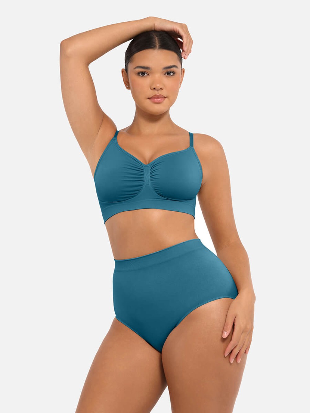 High-Waist Seamless Tummy Control Antibacterial Peach Skin Briefs