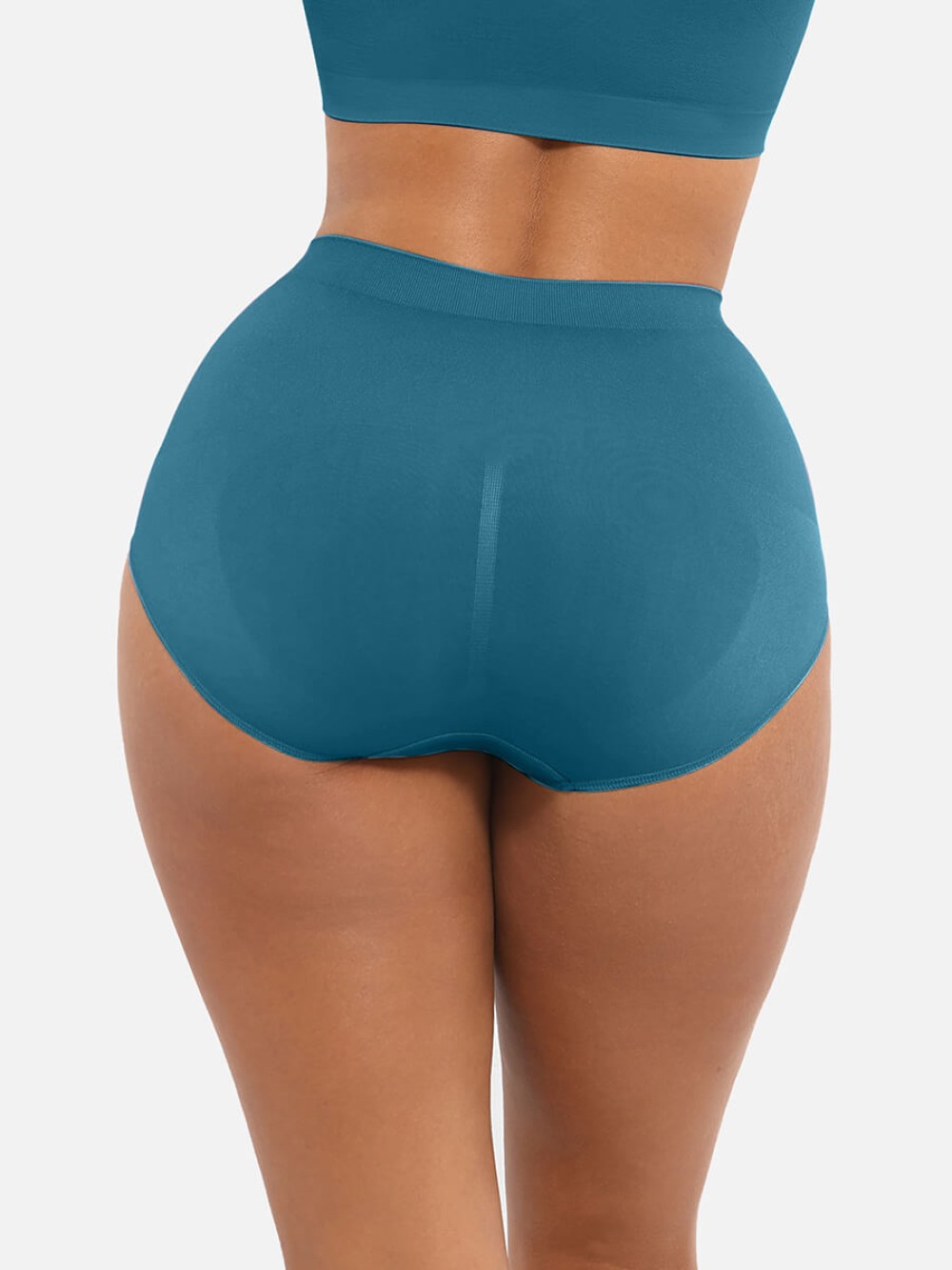 High-Waist Seamless Tummy Control Antibacterial Peach Skin Briefs