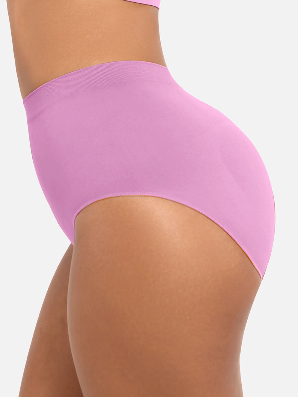 High-Waist Seamless Tummy Control Briefs with Antibacterial Peach-Soft Fabric