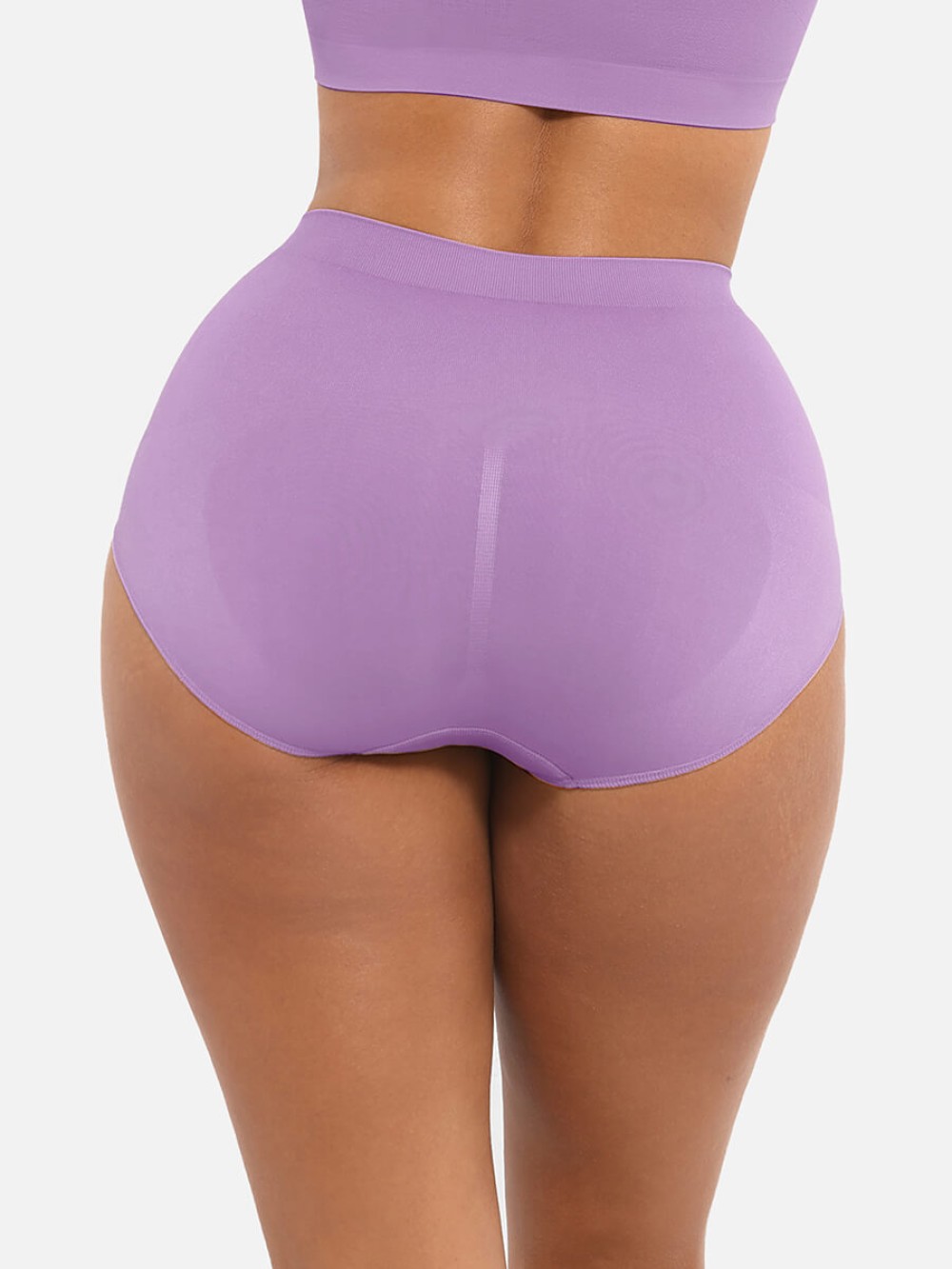 High-Waist Seamless Tummy Control Briefs with Antibacterial Peach Touch Fabric