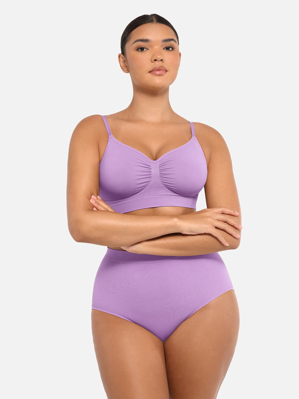 High-Waist Seamless Tummy Control Briefs with Antibacterial Peach Touch Fabric