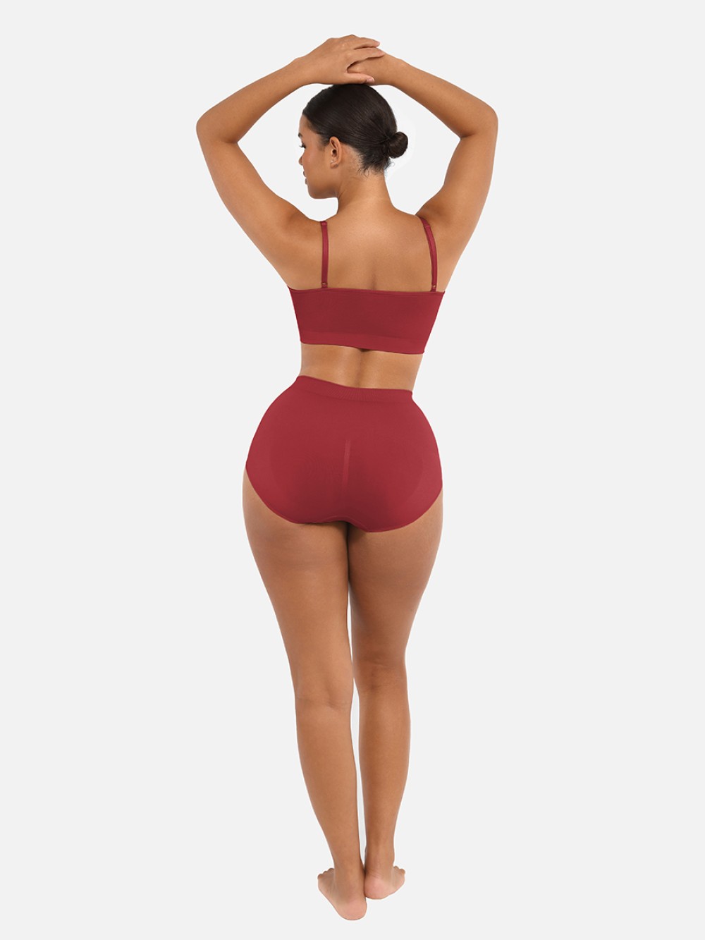 High-Waist Seamless Tummy Control Briefs with Antibacterial Peach-Feel Material