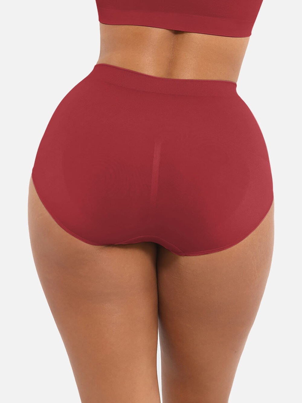 High-Waist Seamless Tummy Control Briefs with Antibacterial Peach-Feel Material