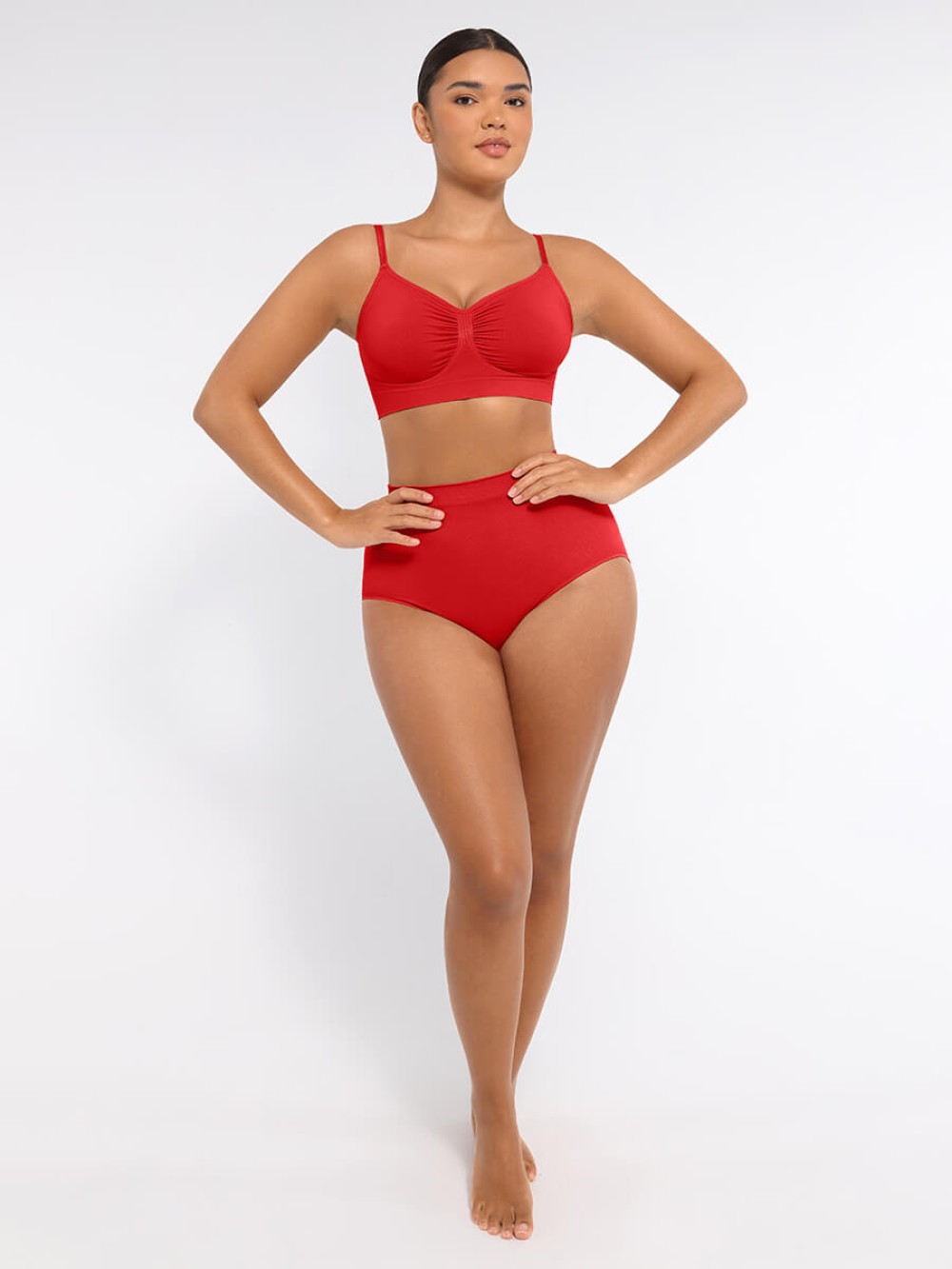 Seamless High-Waist Tummy Control Antibacterial Hip-Lifting Briefs