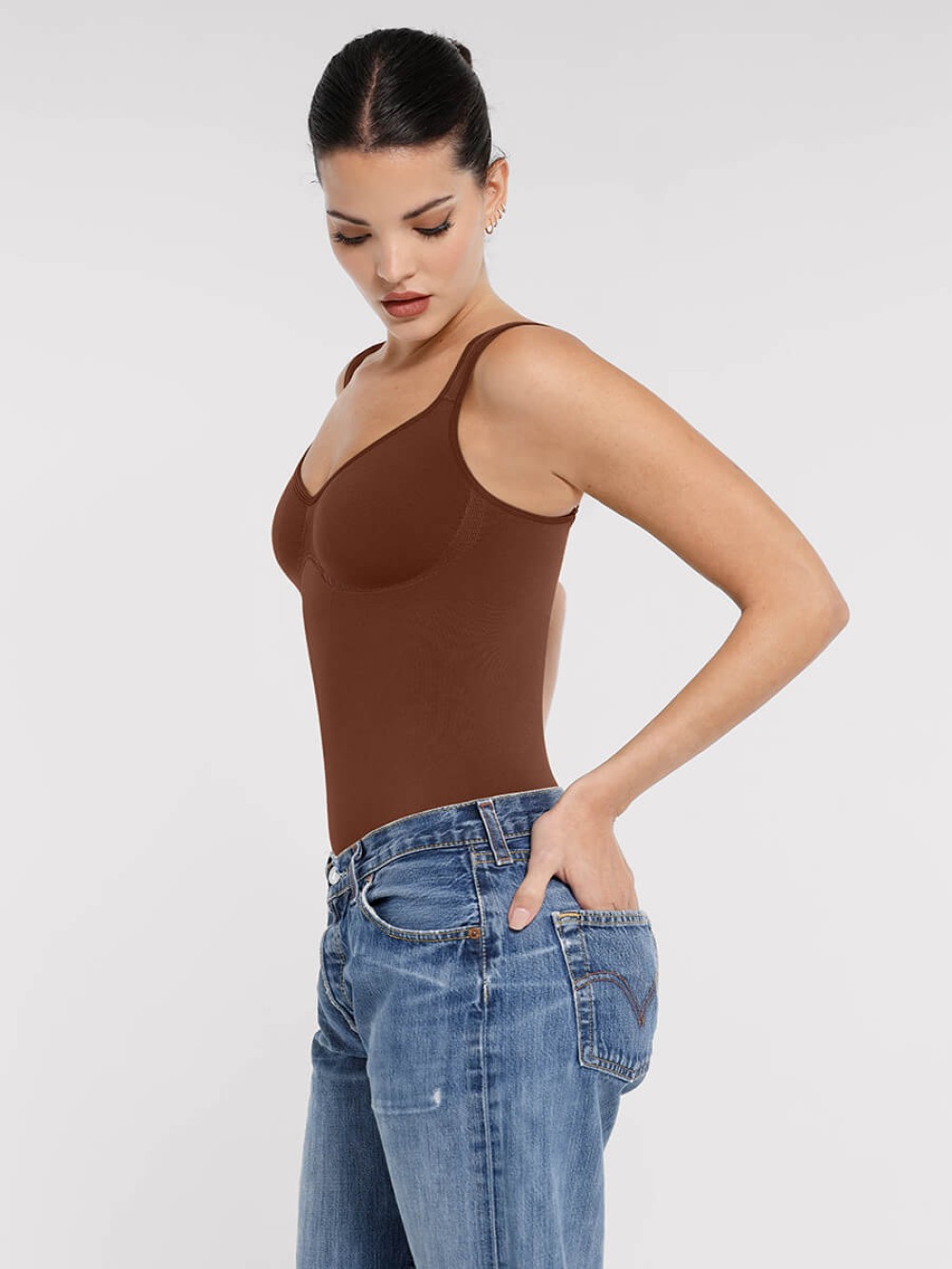 Seamless Bust Support Waist Control Panty Bodysuit