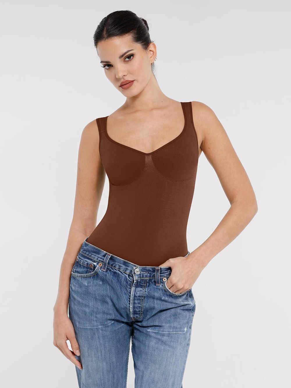 Seamless Bust Support Waist Control Panty Bodysuit