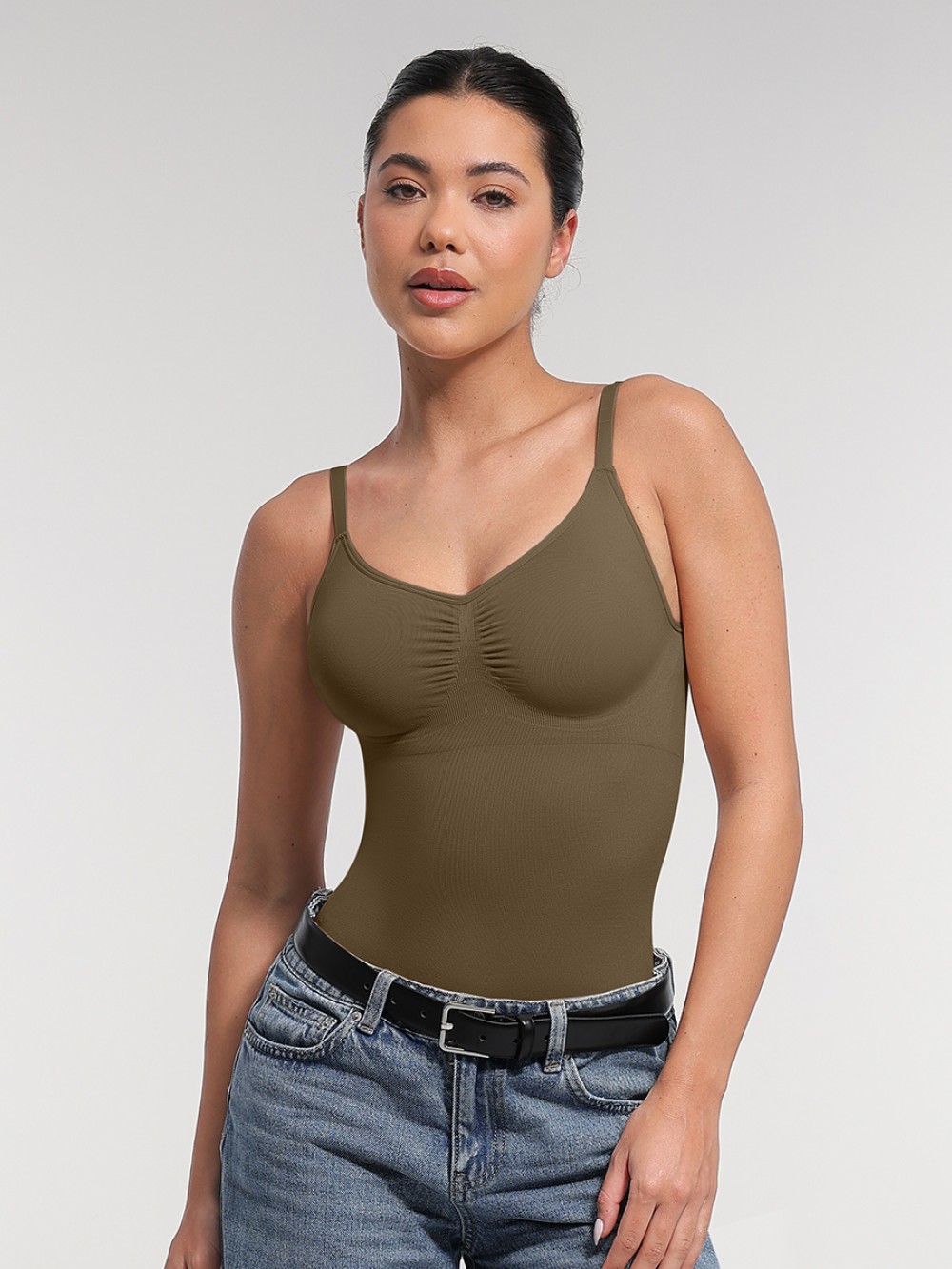 Seamless Bra Free Cami Tummy Control Thong Bodysuit