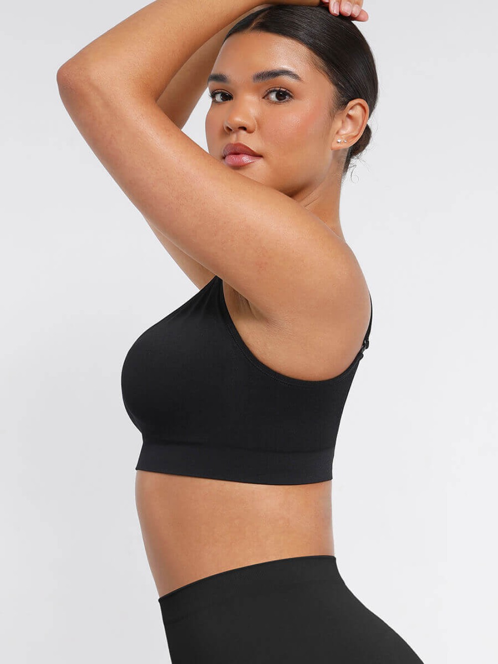 Wireless Seamless Bust Support Wide Shoulder Straps Shapewear Bra