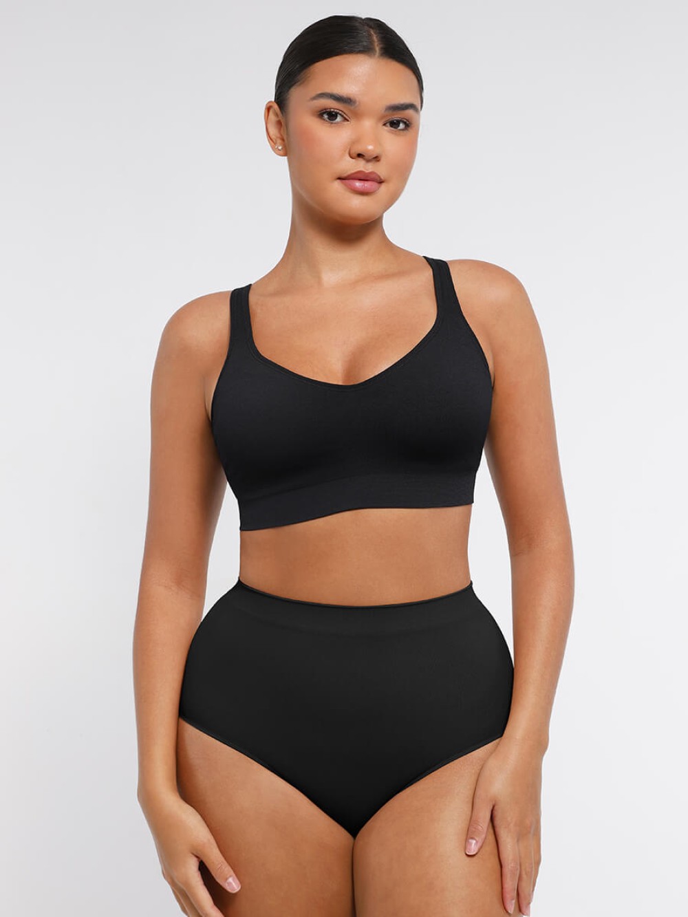 Wireless Seamless Bust Support Wide Shoulder Straps Shapewear Bra