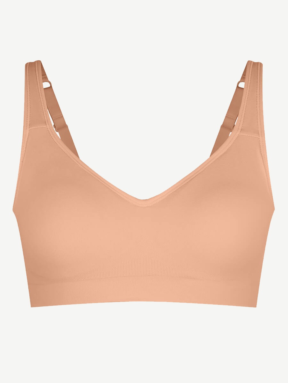 Seamless Wireless Bust Support Wide Shoulder Straps Shapewear Bra