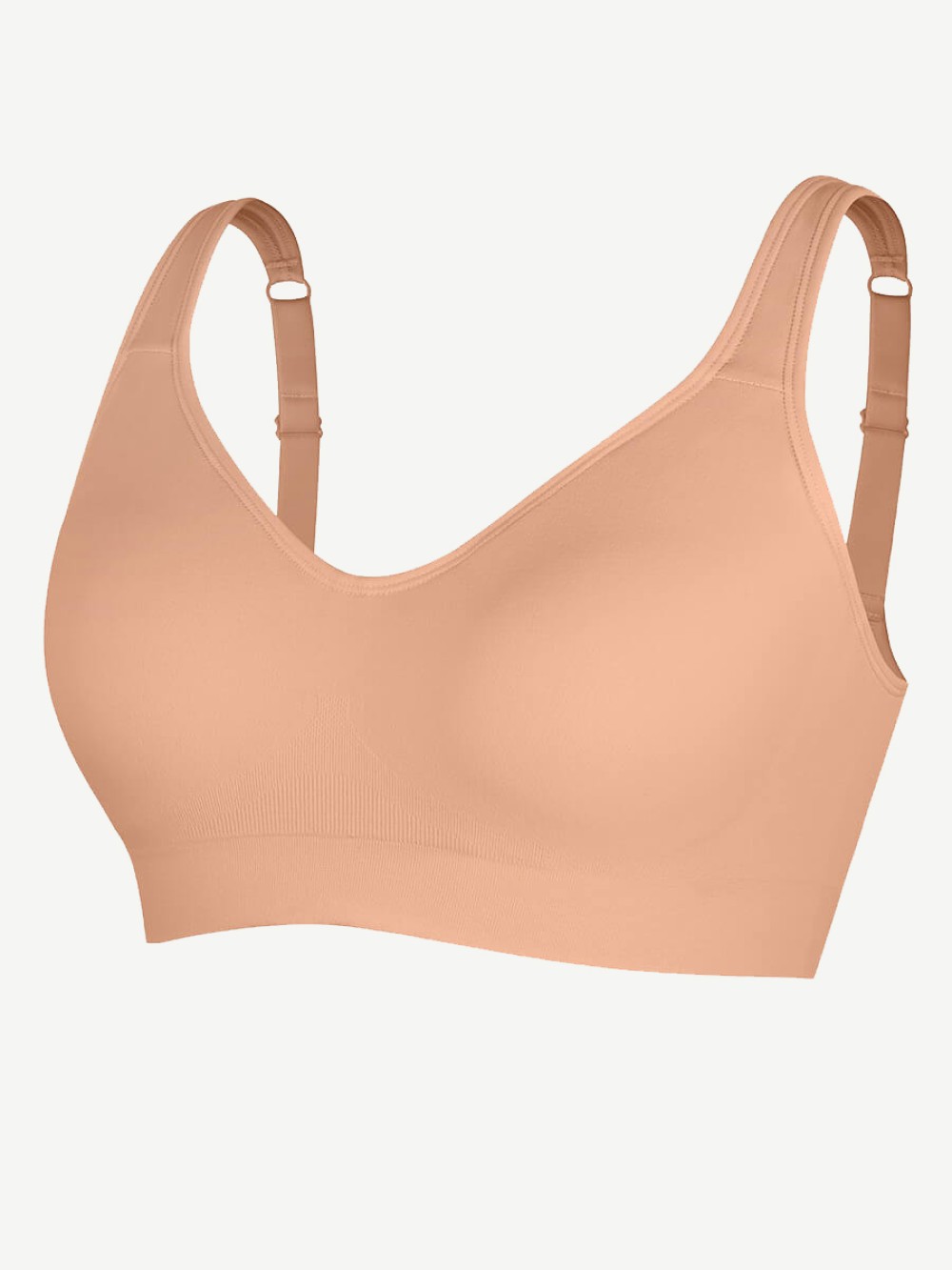 Seamless Wireless Bust Support Wide Shoulder Straps Shapewear Bra