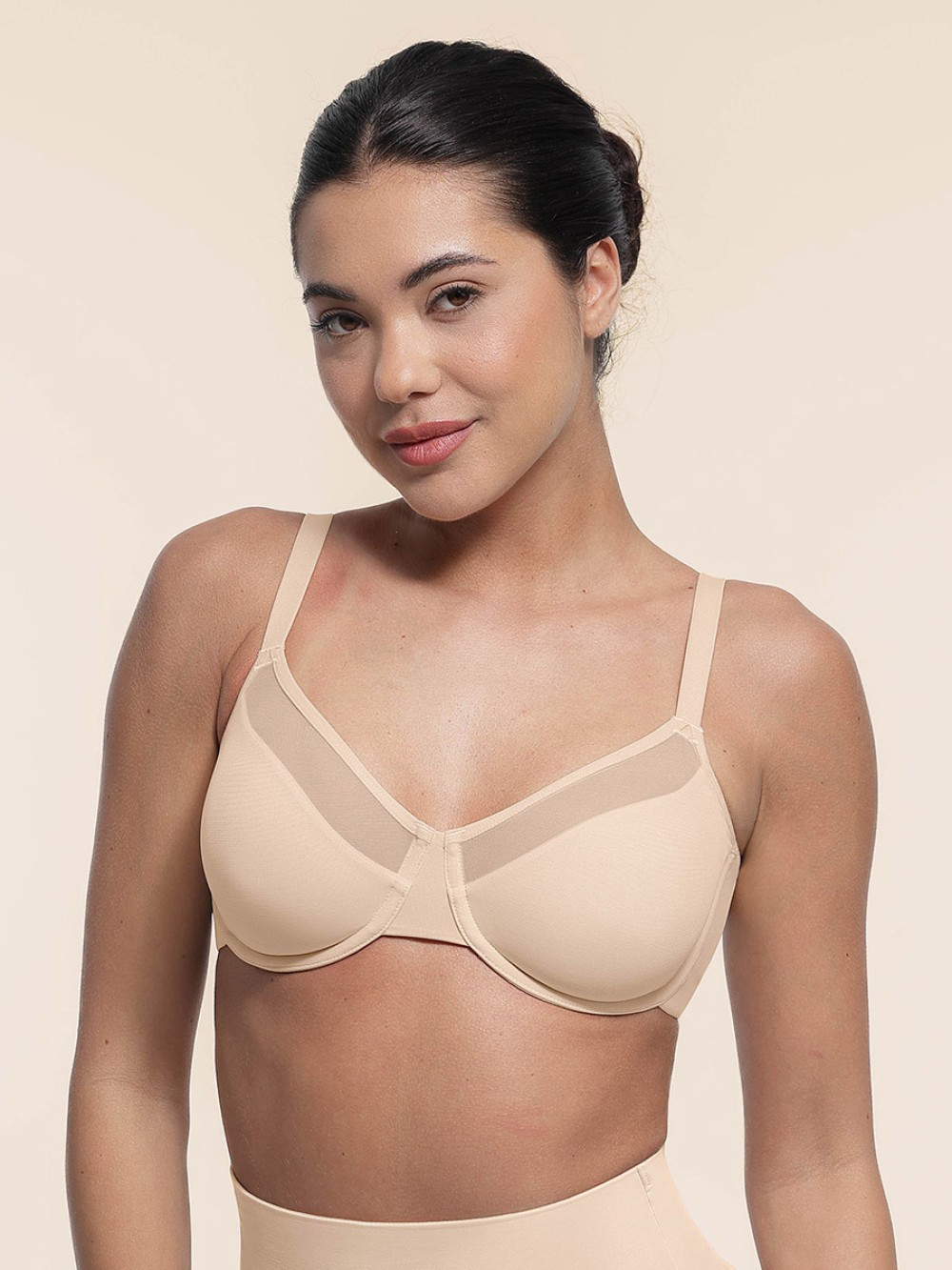 Skin Sexy Mesh Full Coverage Unlined Underwire Bra with Adjustable Straps