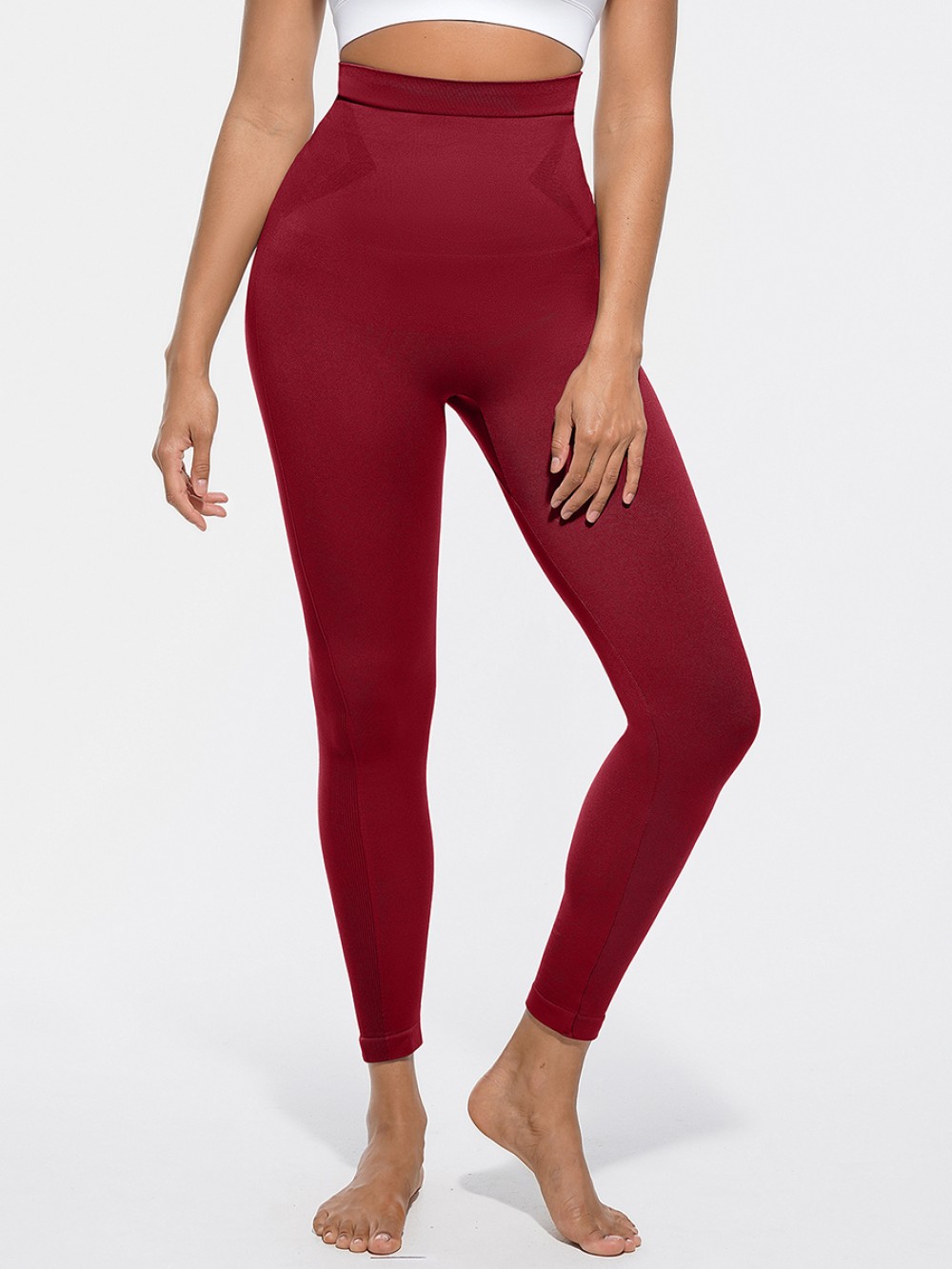 High Waisted Seamless Sculpting Slim Fit Anti Slip Shaping Leggings for Women