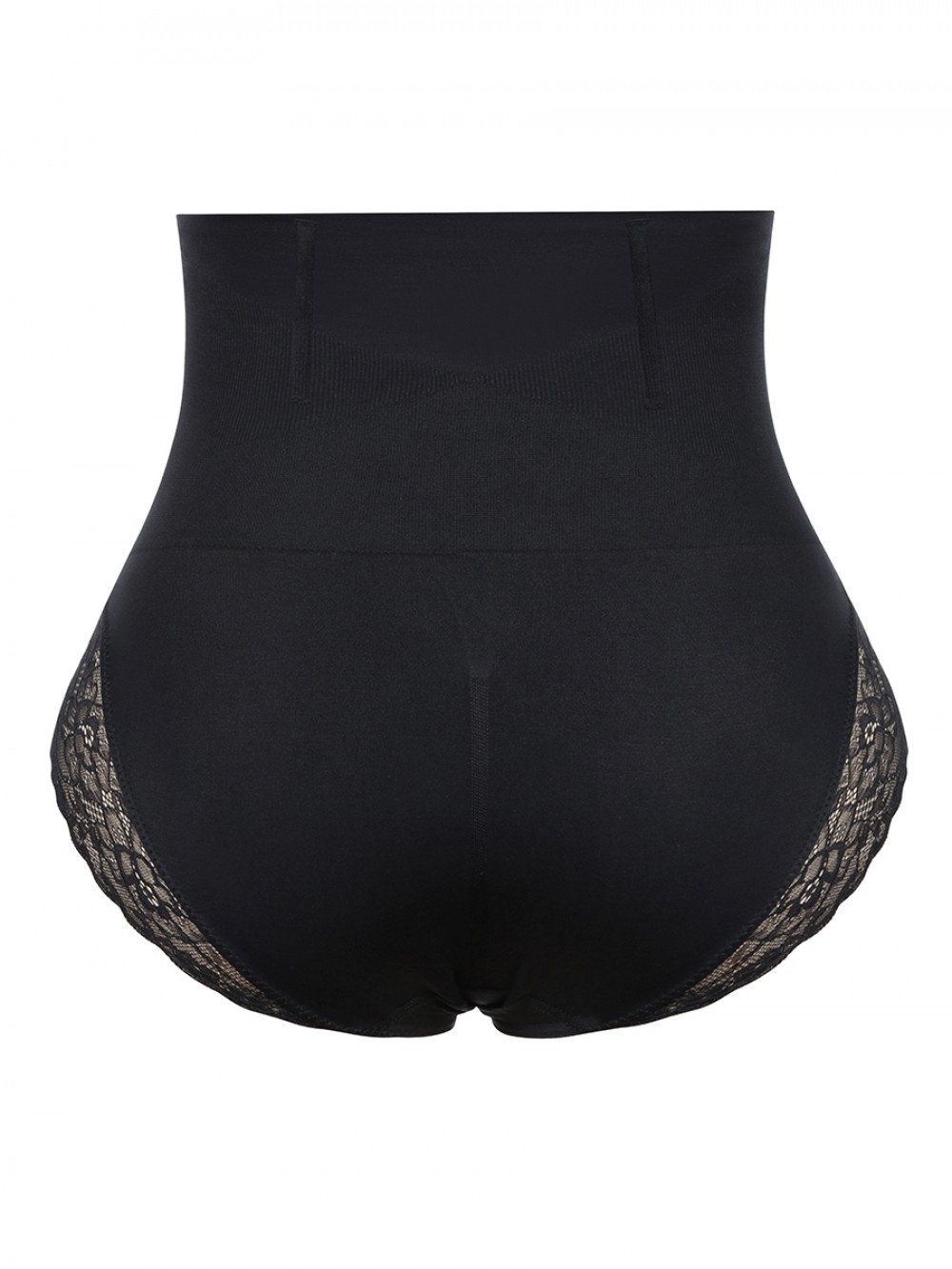 Black Seamless Plus Size Butt Lifter Lace Trim Shaping Comfort