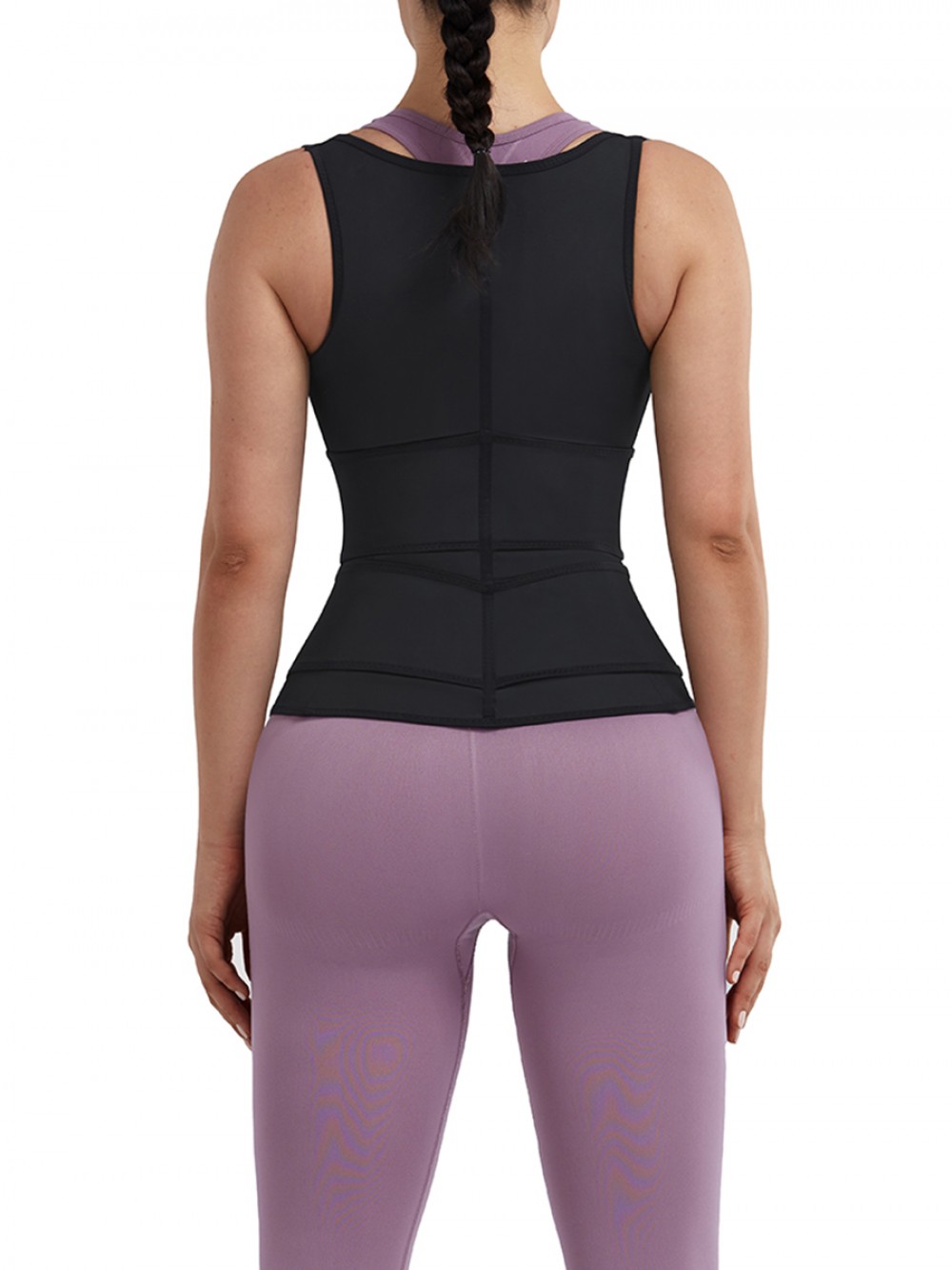 Black 9 Steel Bones Adjustable Strap Latex Waist Trainer Vest