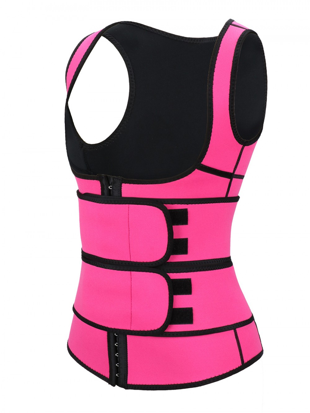 Rose Red 3 Layers Sweat Trainer Vest Sticker Hooks Weight Loss