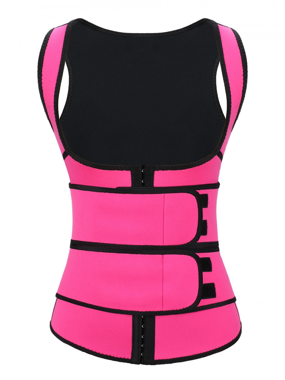 Rose Red 3 Layers Sweat Trainer Vest Sticker Hooks Weight Loss