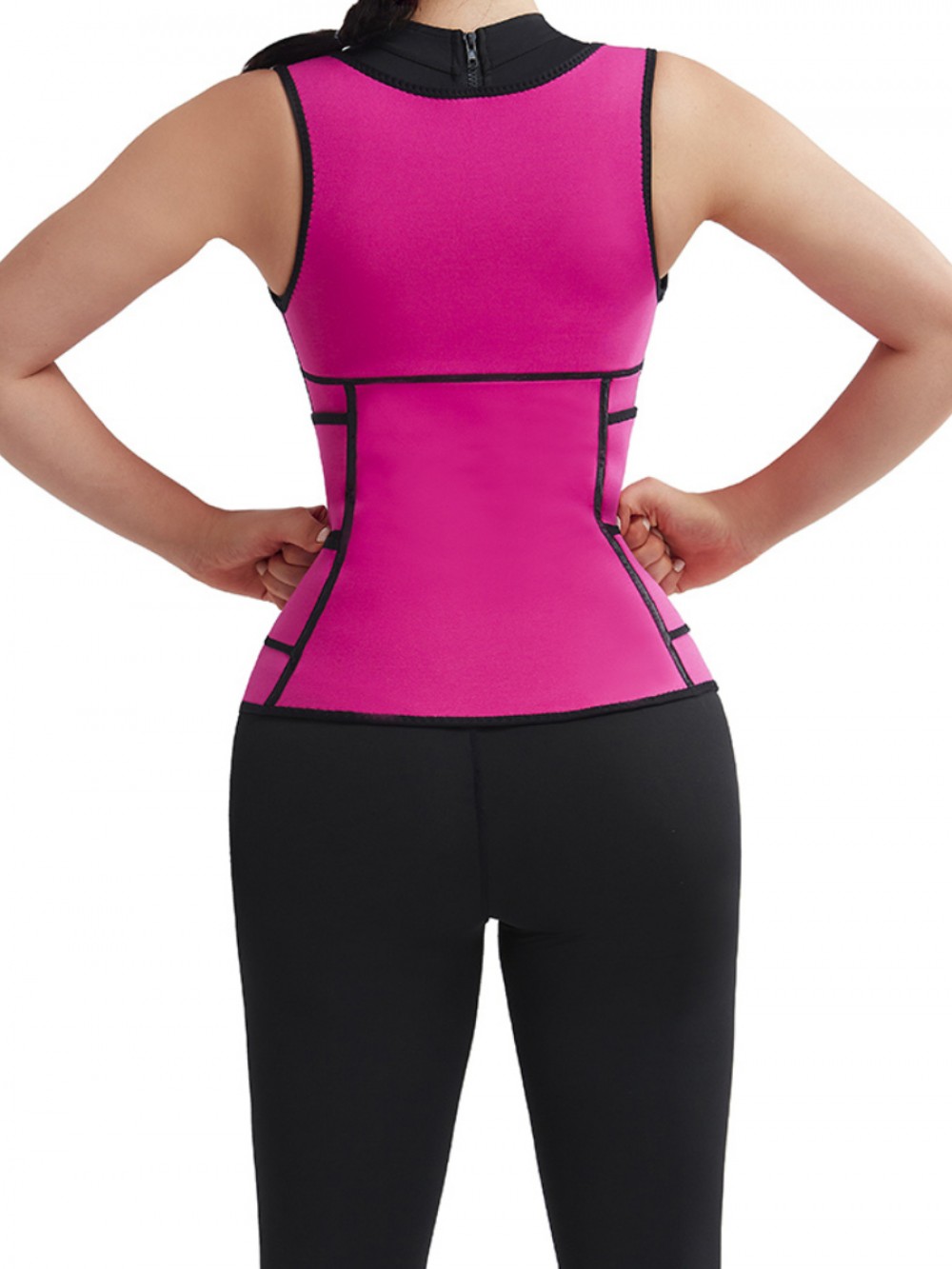 Rose Red 3 Layers Sweat Trainer Vest Sticker Hooks Weight Loss