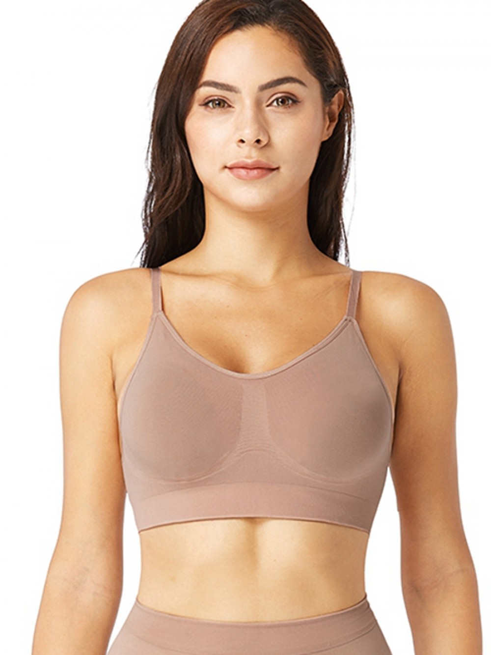 Nude Seamless Shaper Bra Adjusatble Straps Light Control