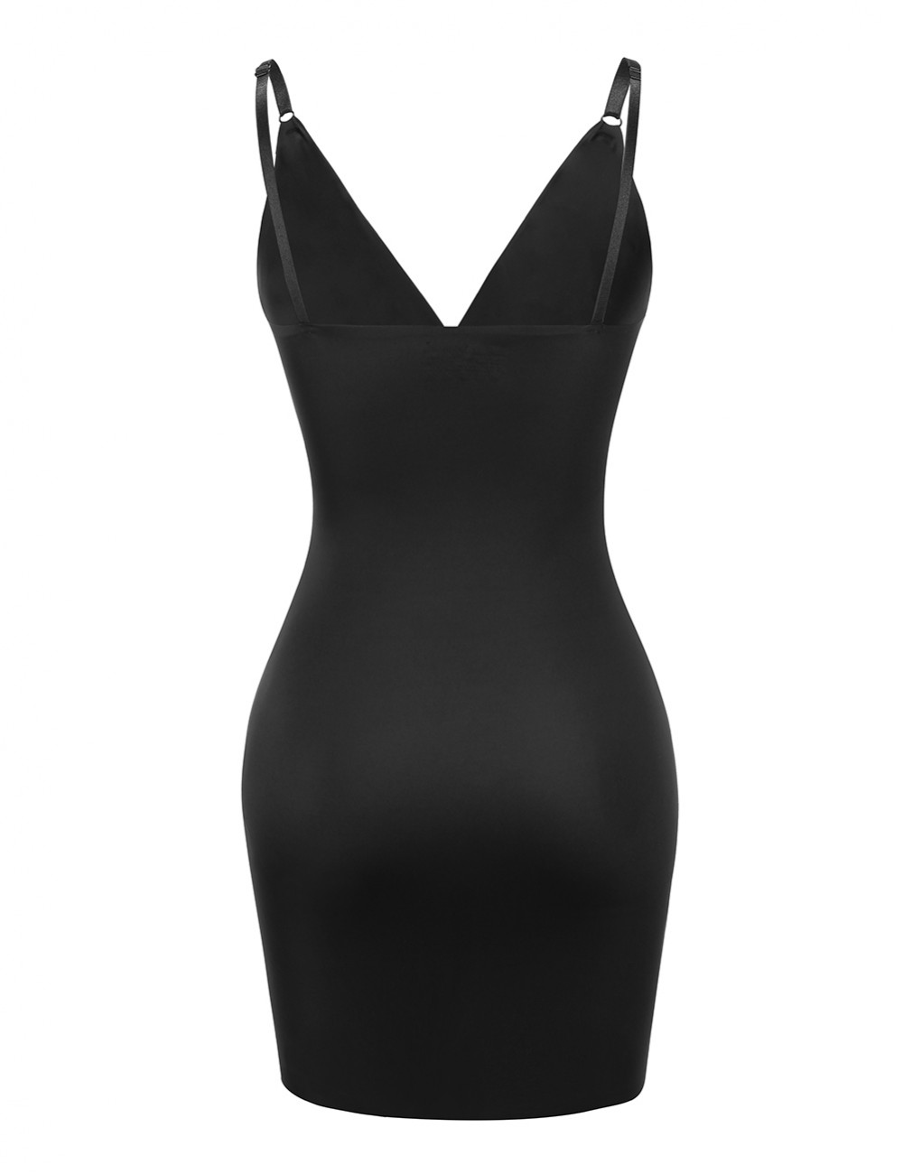 Extended Black Flat Tummy Seamless Plain Body Shaper Skirt Workout