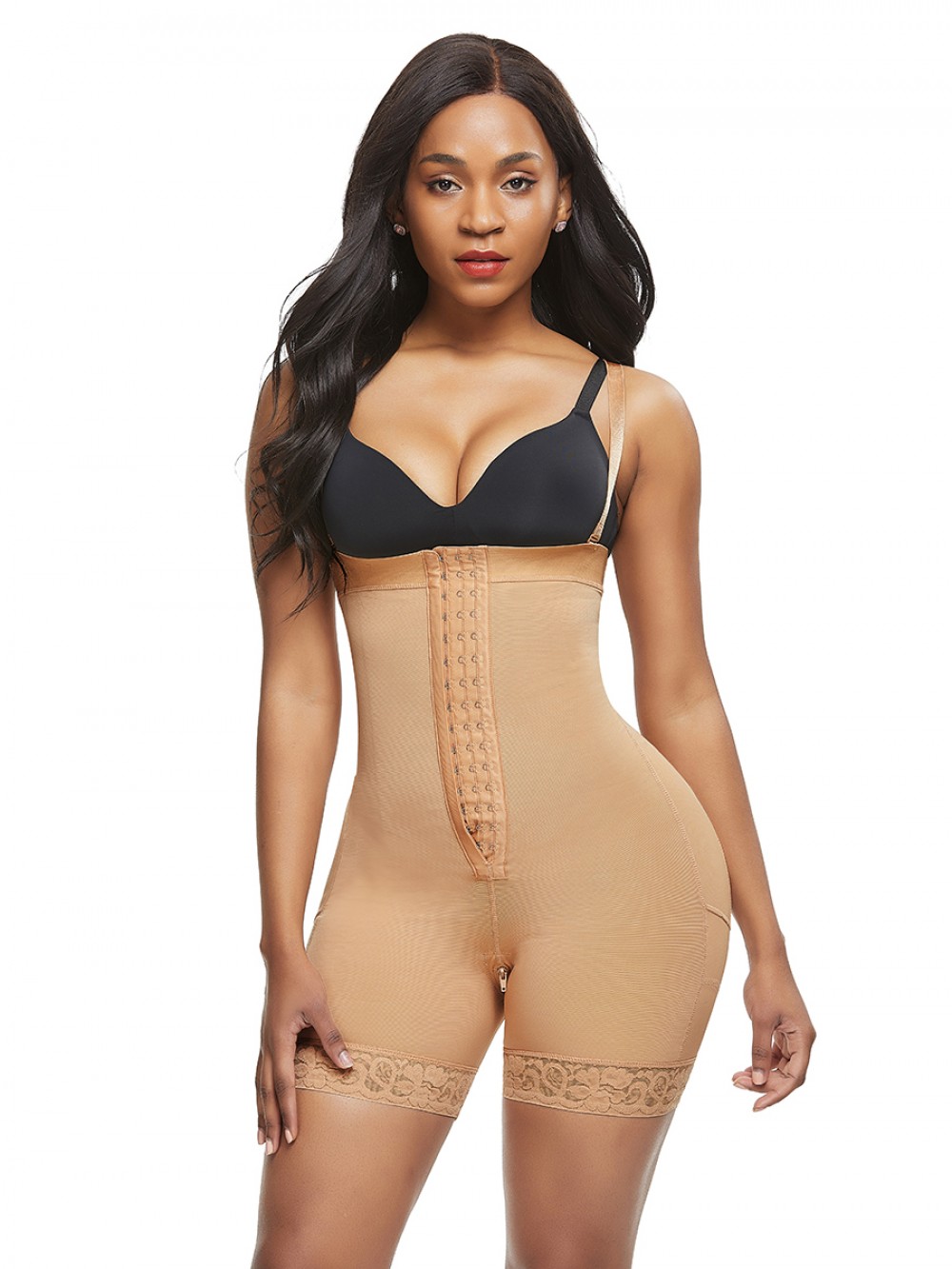 Skin Color Adjustable Strap Full Shapewear Plus Size Curve Slimmer