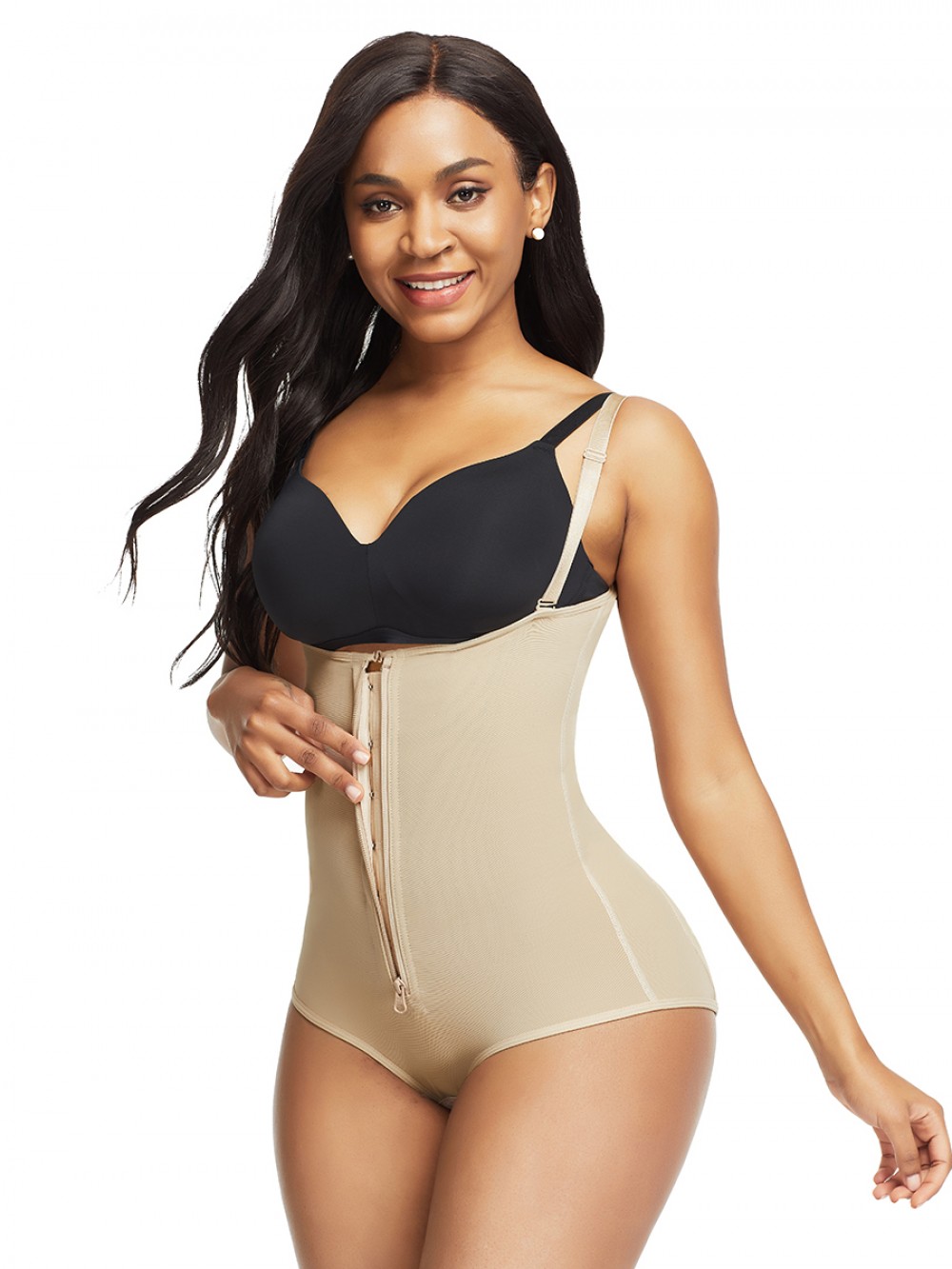 Skin Color Adjustable Straps Underbust Bodysuit Delightful Garment