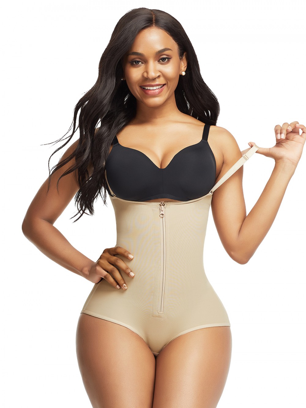 Skin Color Adjustable Straps Underbust Bodysuit Delightful Garment