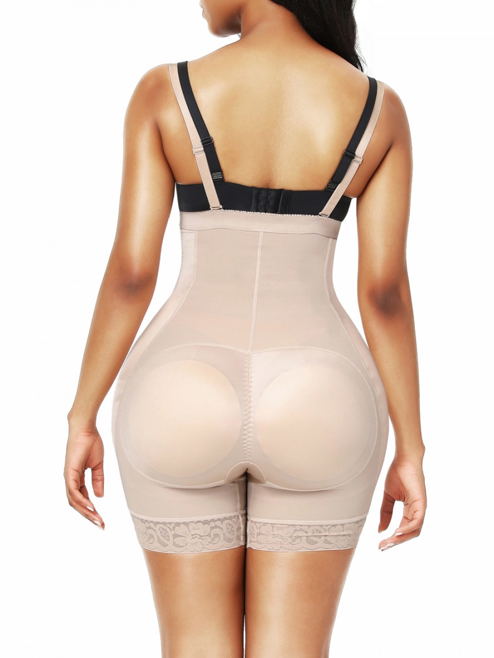 Nude Adjustable Straps Open Crotch Padded Hip Shapewear Soft-Touch