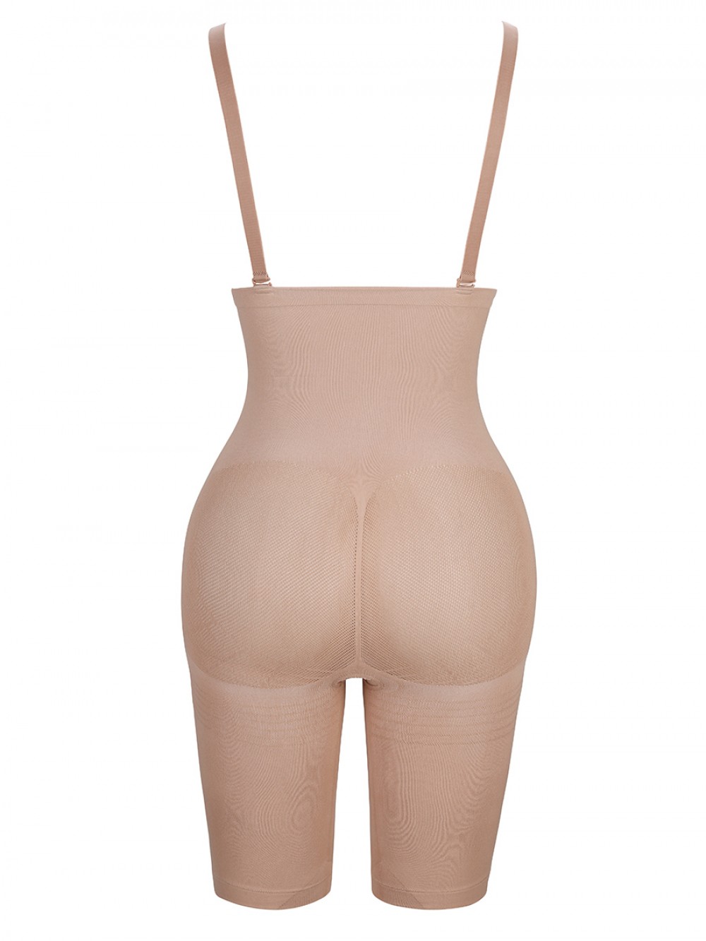 Skin Color Knee Length Shapewear Shorts Open Crotch Slimming Stomach