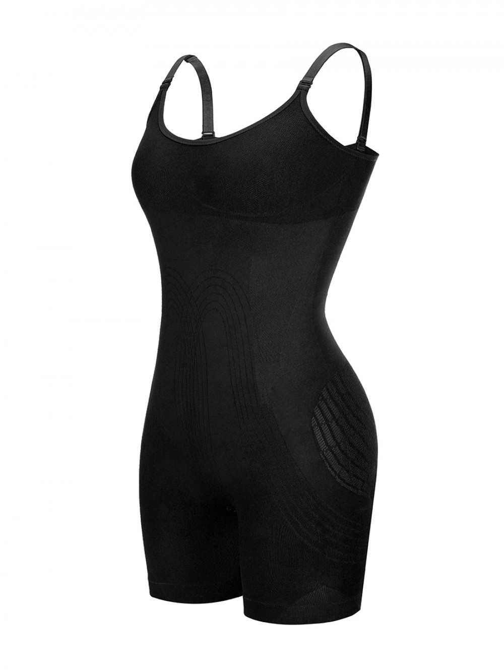 Black Open Gusset Seamless Bodysuit Shapewear Secret Slimming