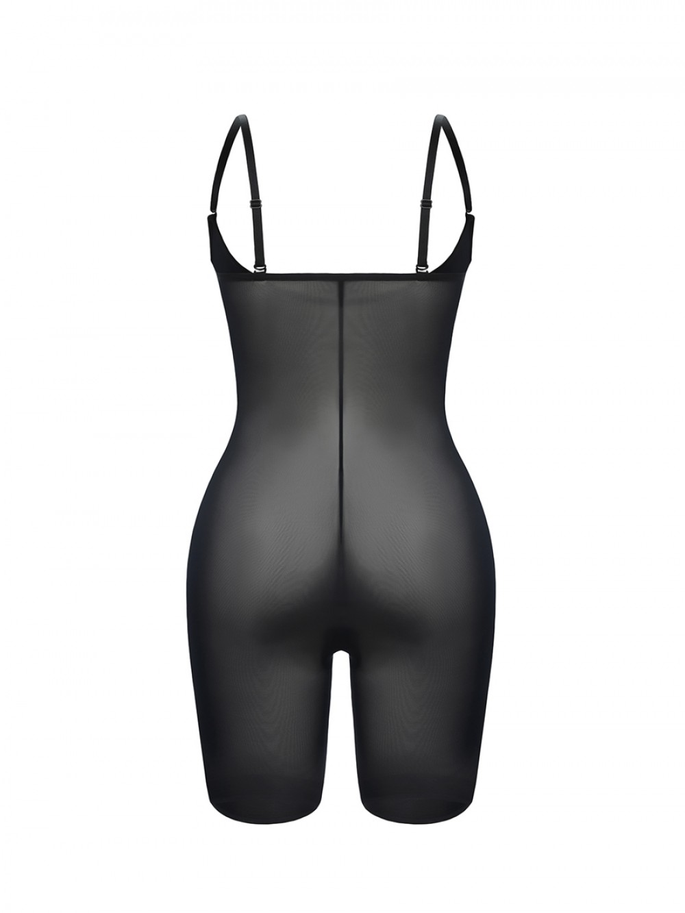 Black Removable Straps Mesh Full Body Shaper Curve Smoothing